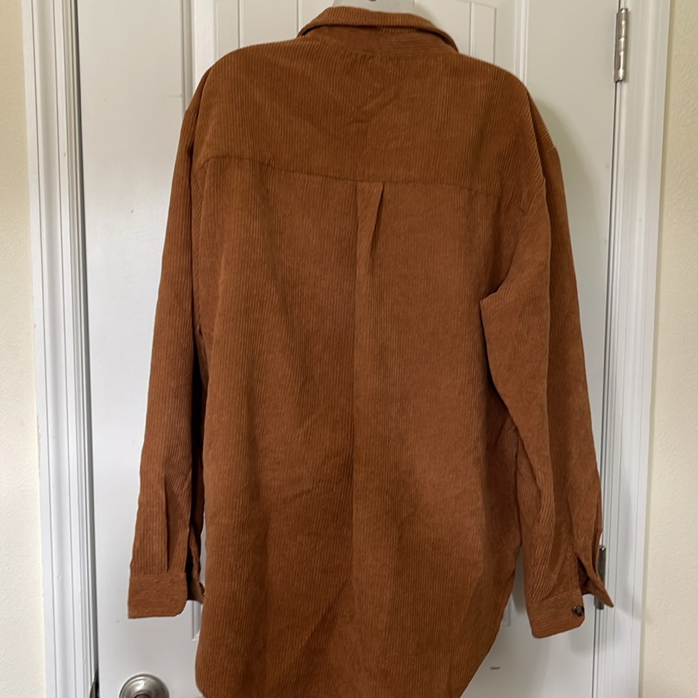 Pink Lily Rust Brown Corduroy Shacket. Size 2xl. - image 2